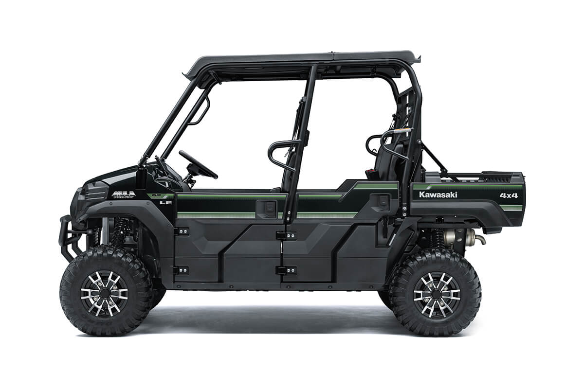 Profile angle of a side x side staged in a white studio background.