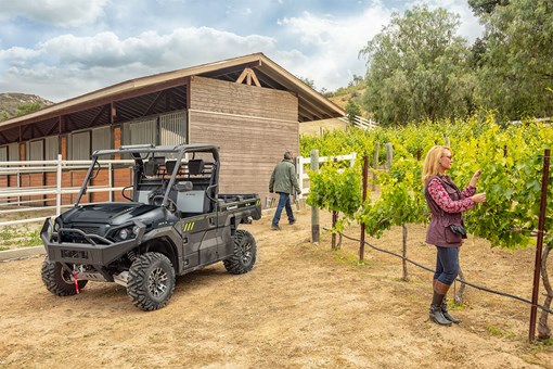 Front three-quarter angle of a side x side off-road. opens in a new window