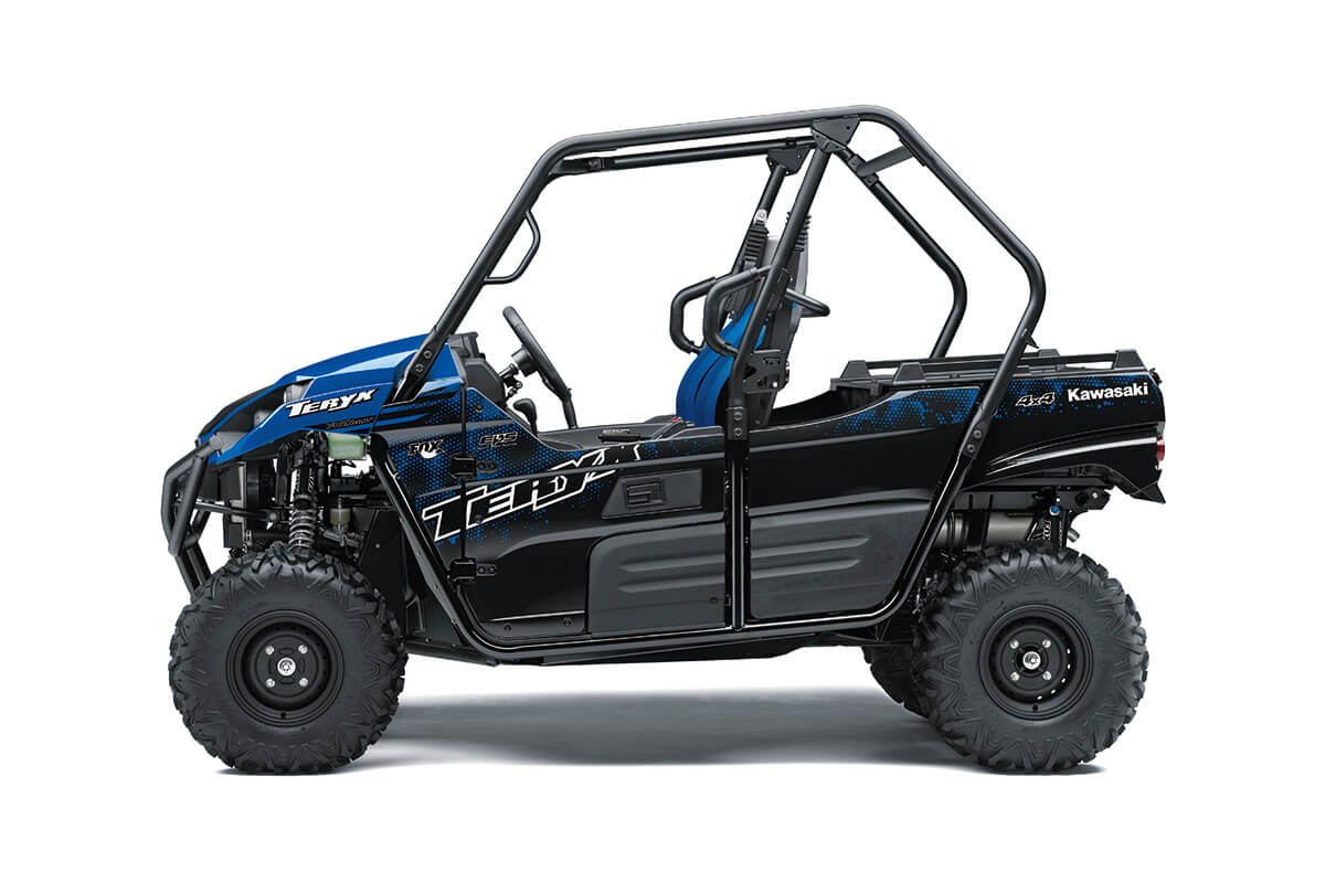 Profile angle of a side x side staged in a white studio background.