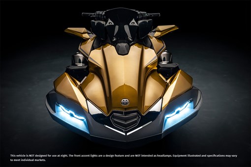 Overhead front angle of a personal watercraft staged in a black studio background. opens in a new window