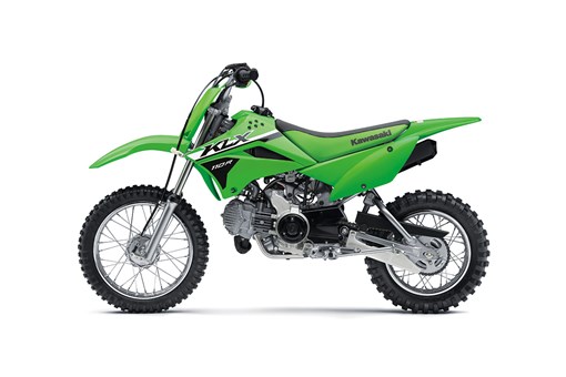 Side angle of a green motorcycle staged in a white studio background. opens in a new window
