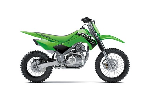Side angle of a green motorcycle staged in a white studio background. opens in a new window