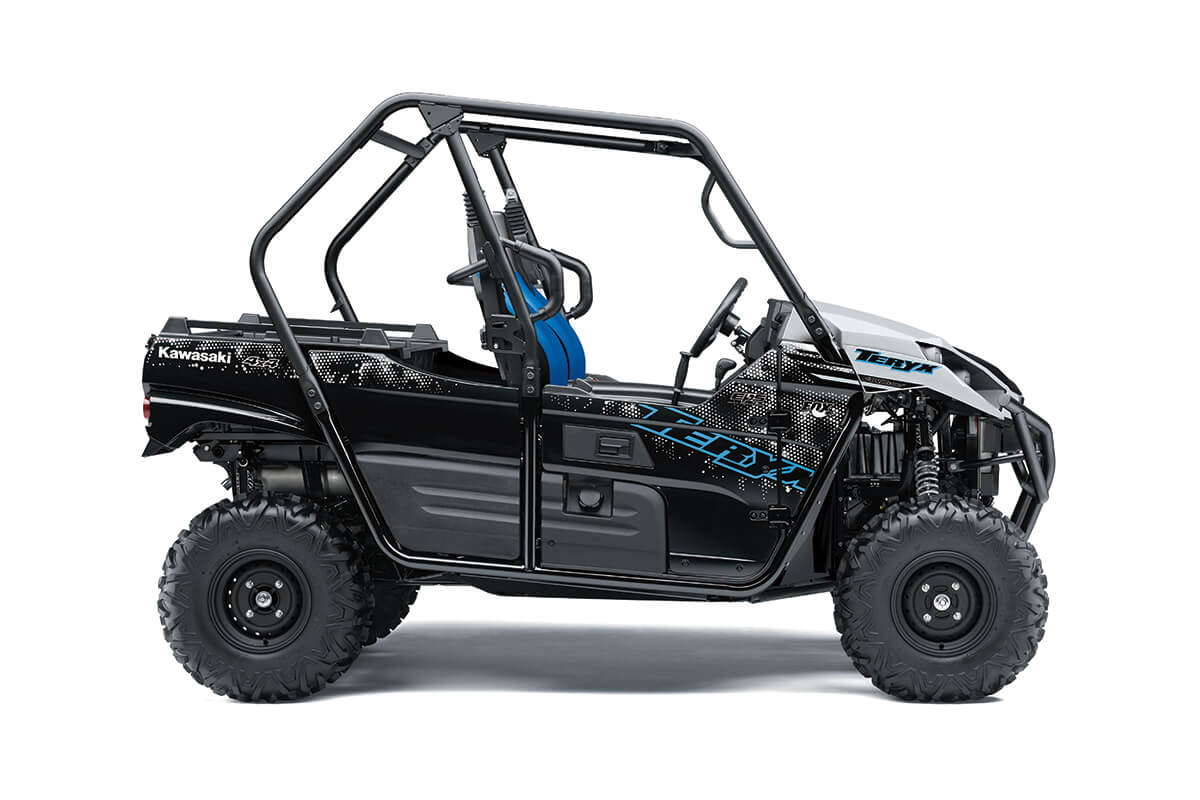 Profile angle of a side x side staged in a white studio background.