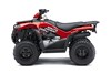 Side angle of a red ATV staged in a white studio background.