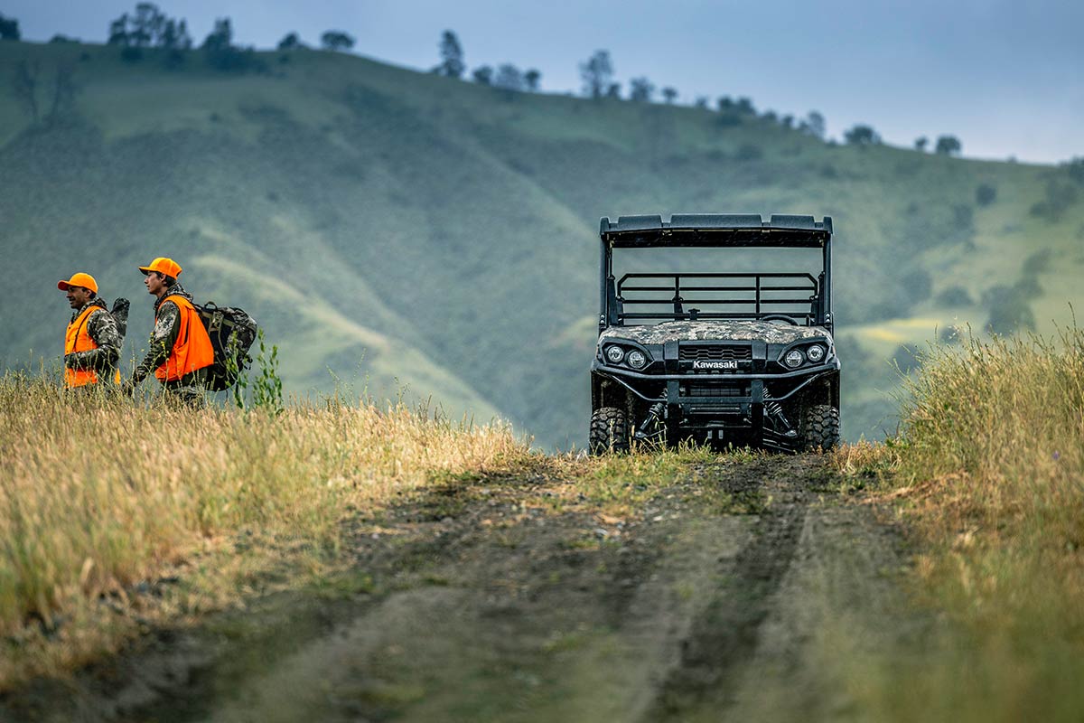 Front angle of a parked side x side off-road.