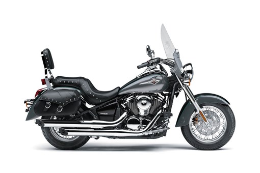 Profile angle of a motorcycle staged in a white studio background. opens in a new window