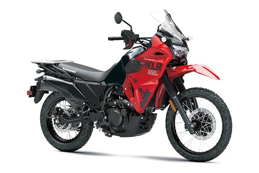 Three-quarter front angle of a red motorcycle staged in a white studio background. opens in a new window