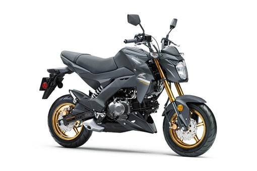 Three-quarter front angle of a motorcycle staged in a white studio background. opens in a new window