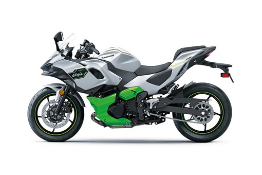 Profile angle of a motorcycle staged in a white studio background. opens in a new window