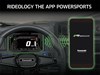 Graphic treatment showing RIDEOLOGY THE APP POWERSPORTS can be used in a side x side.