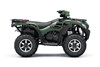 Side angle of a green ATV staged in a white studio background.