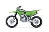  Profile angle of a green motorcycle staged in a white studio background.