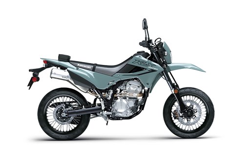 Profile angle of a motorcycle staged in a white studio background. opens in a new window