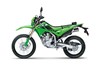 Side angle of a motorcycle staged in a white studio background.