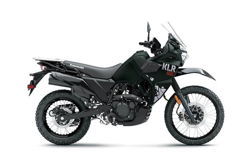 Side angle of a black motorcycle staged in a white studio background. opens in a new window