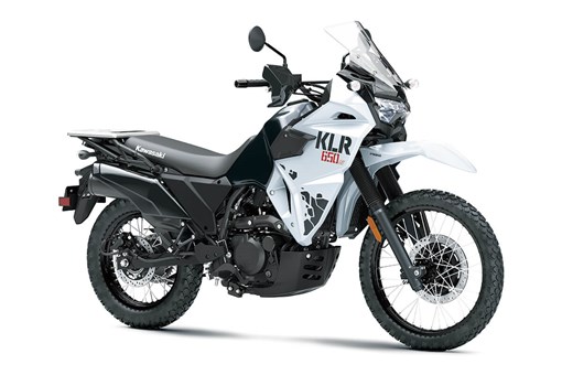 Three-quarter front angle of a motorcycle staged in a white studio background. opens in a new window