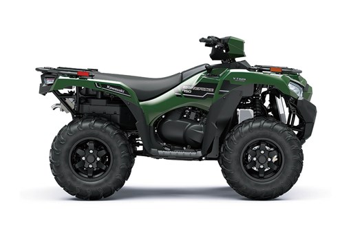 Right-side view of a green ATV staged in a white studio background. opens in a new window