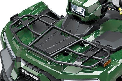 Close-up view of the front cargo rack of an ATV. opens in a new window