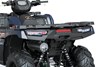 Rear view of an ATV staged in a white studio background. 