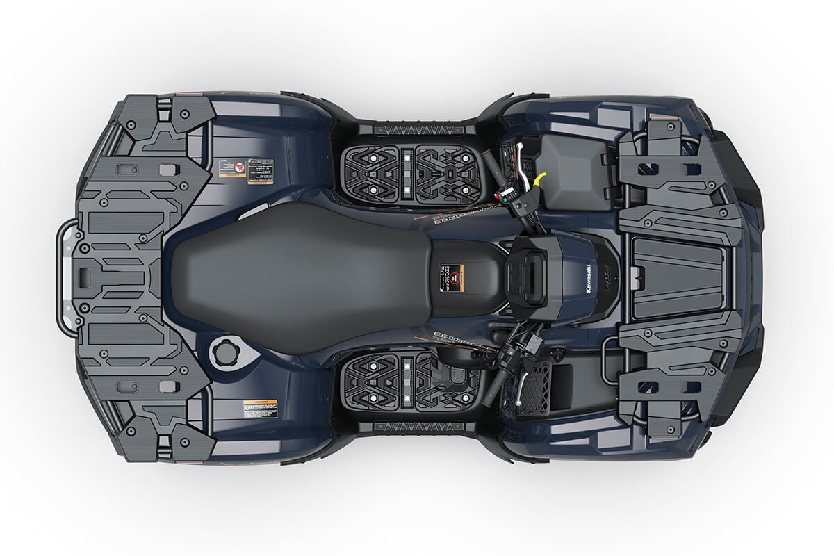 Top-down view of an ATV staged in a white studio background.