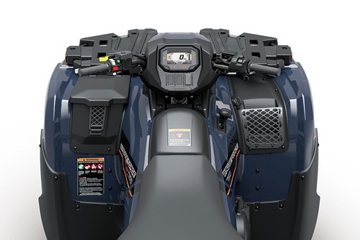 Top-down view of the rider compartment and controls of an ATV. opens in a new window