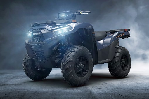 Front three-quarter view of an ATV staged in a dark steamy studio background. opens in a new window