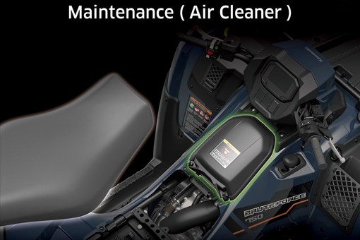 Graphic treatment showing air filter access of an ATV. opens in a new window