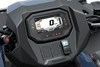 Closeup view of the instrument panel of an ATV.