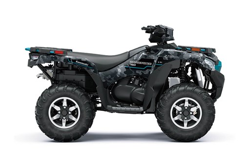Right-side view of a black ATV staged in a white studio background. opens in a new window