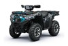 Front three-quarter view of a black ATV staged in a white studio background.