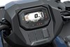 Closeup view of the instrument panel of an ATV.