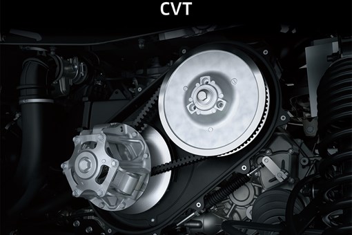 Mechanical view of a continuously variable transmission (CVT) of a side x side. opens in a new window