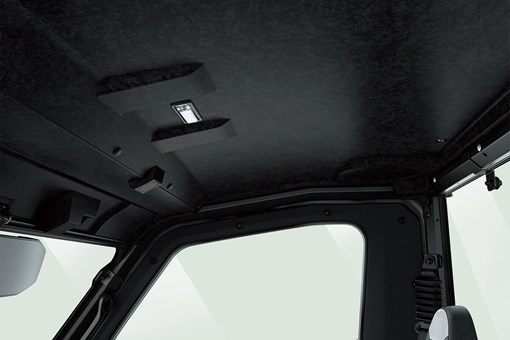 Close-up interior view of the ceiling of a side x side staged in a white studio background. opens in a new window