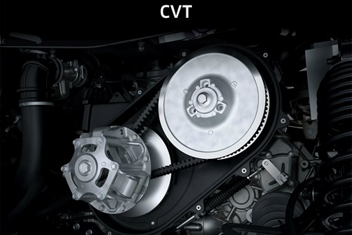Mechanical view of a continuously variable transmission (CVT) of a side x side. opens in a new window