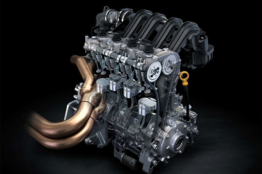 Graphic treatment showing internal mechanical details of a side x side engine. opens in a new window