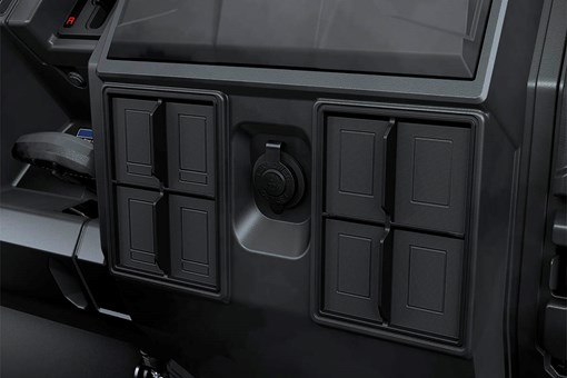 Close-up view of the 12V power outlet in a side x side. opens in a new window