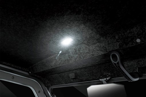 Close-up view of the ceiling light in a side x side. opens in a new window