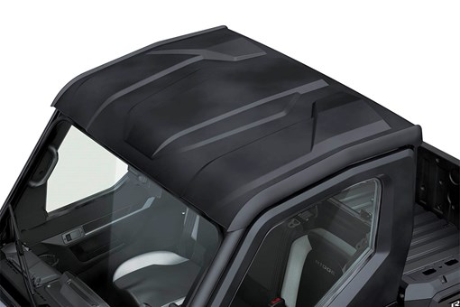 Top-down view of the roof of a side x side staged in a white studio background. opens in a new window