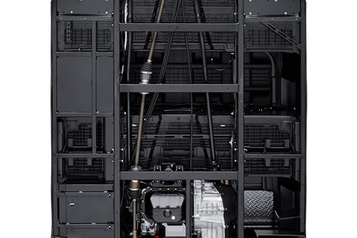 View from underneath showing the chassis of a side x side. opens in a new window