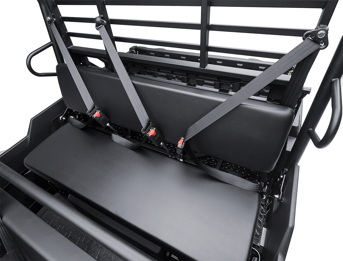 Side angle of a rear bench seat of a side x side.