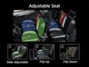 Collage with graphic treatment showing adjustability of passenger seats inside a side x side.