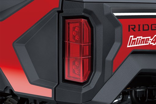 Detail view of rear left brake light of a side x side. opens in a new window