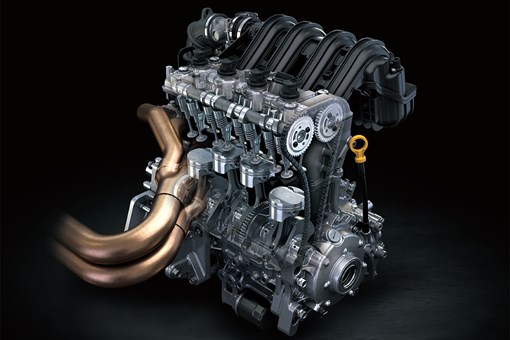 Graphic treatment showing internal mechanical details of a side x side engine. opens in a new window