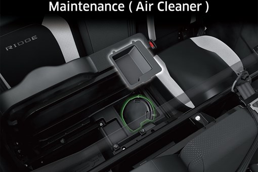 Graphic treatment showing air filter access of a side x side. opens in a new window