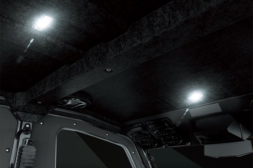 Interior view of an overhead cabin lighting of a side x side. opens in a new window