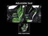 Collage with graphic treatment showing adjustability of passenger seats inside a side x side.