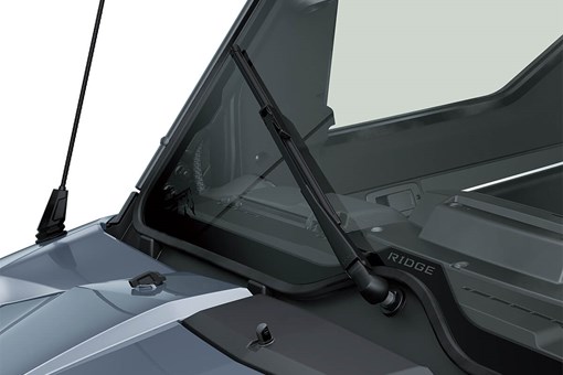 Front view close-up of a windshield wiper of a side x side. opens in a new window