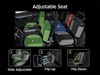 Collage with graphic treatment showing adjustability of passenger seats inside a side x side.