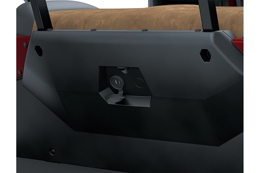 Close-up view of a charging port in a Neighborhood Activity Vehicle. opens in a new window