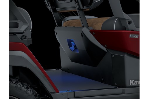 Close-up view of the second-row legroom in a Neighborhood Activity Vehicle. opens in a new window